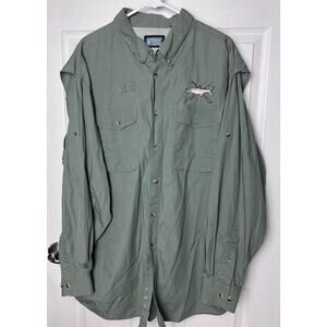 Okeefe's Reef Vented Fishing Shirt Long Sleeve Button-Up Men's Size XXL